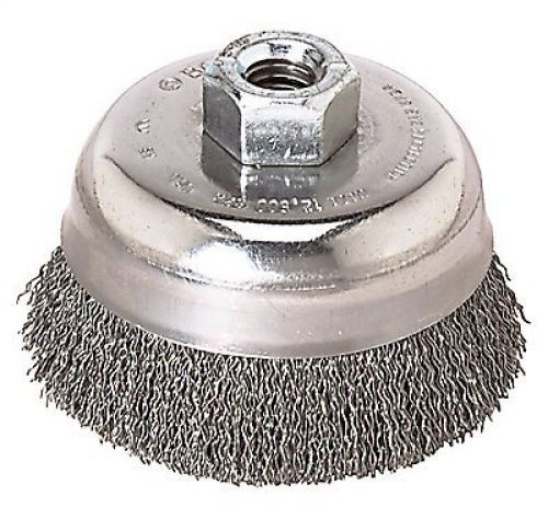 Bosch WB526 6-Inch Crimped Carbon Steel Cup Brush, 5/8-Inch x 11 Thread Arbor