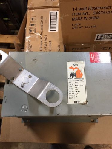 ITE BOS 30 AMP 600V TAP BOX BUSS PLUG SWITCH