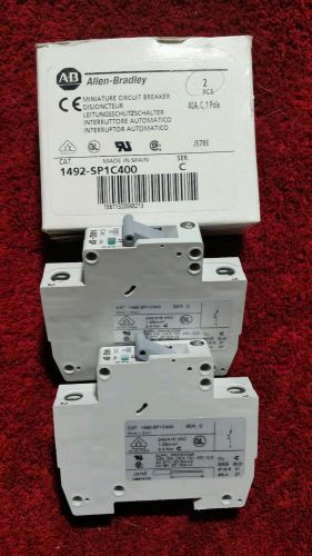 New Lot of 2 Allen Bradley 1492-SP1C400 Ser. C Miniature Circuit Breaker  40A 1P