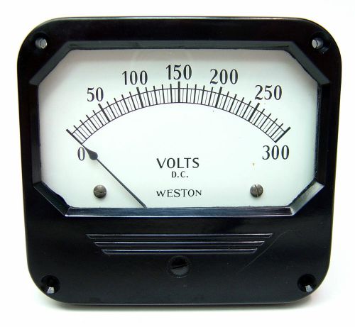 ANALOG WESTON MODEL 801 DC 0-300V VOLT METER PANEL VOLTAGE VINTAGE SQUARE UNUSED