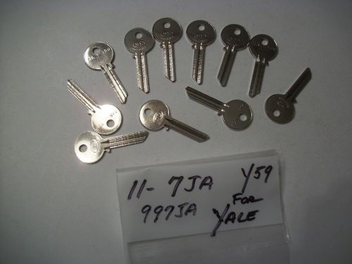 Locksmith lot of 11, key blanks for yale, 7ja, y59, uncut for sale