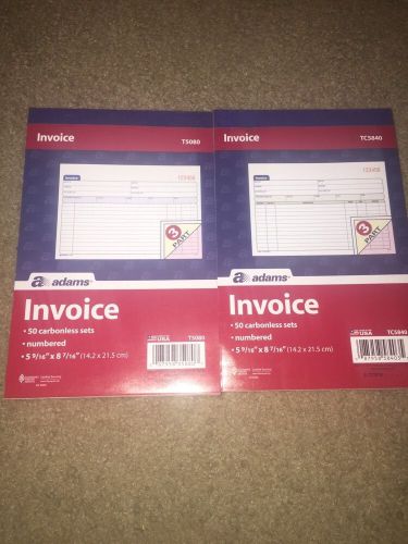 Lot Of 100 Adams 3-part Invoice Pads TC5840