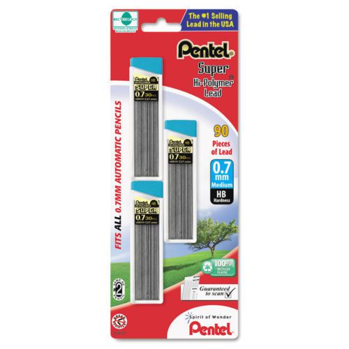 Pentel Super Hi-Polymer Lead Refill , 0.7 mm Medium, HB, 90 Pieces of Lead (C27B