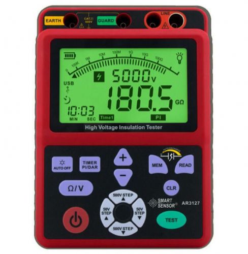 Professional Smart Sensor Voltage Insulation Tester 0.0-1000G ohm ,250-5000v