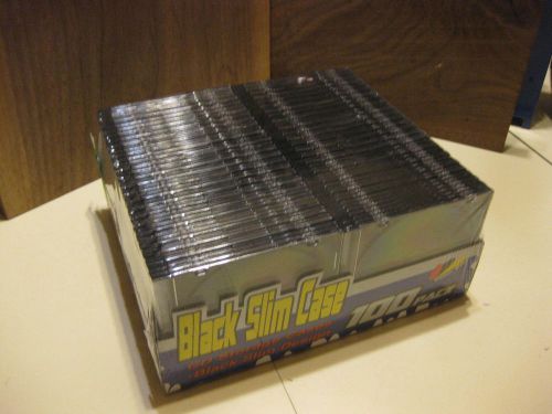 100 Black Slim CD Storage Cases Factory Sealed
