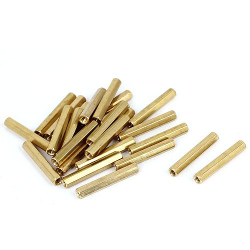 M3 x 30mm female thread brass hex standoff pillar rod spacer coupler nut 25pcs for sale