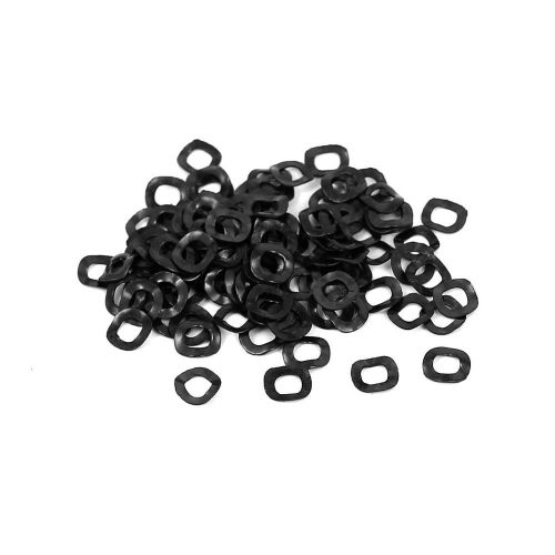 100pcs Black Metal Wavy Wave Crinkle Spring Washers 3mm x 6mm x 0.3mm