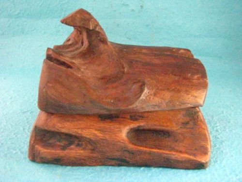 Gift Teak Wood Jewelry Box Creative Rustic Original Shape Business Card Holder