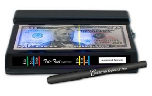 Ultraviolet counterfeit money detector system fake dollar tri test tool black for sale