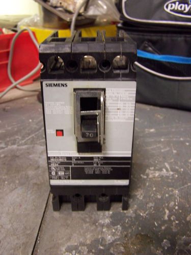 SIEMENS 70 AMP CIRCUIT BREAKER 480 VAC 3 POLE HED43B070