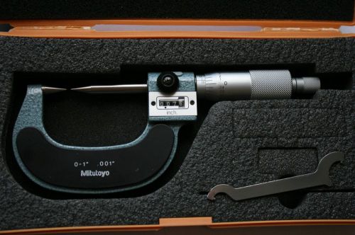 Mitutoyo 142-225 Point Micrometer 0-1/.001&#034; Mechanical Counter JAPAN