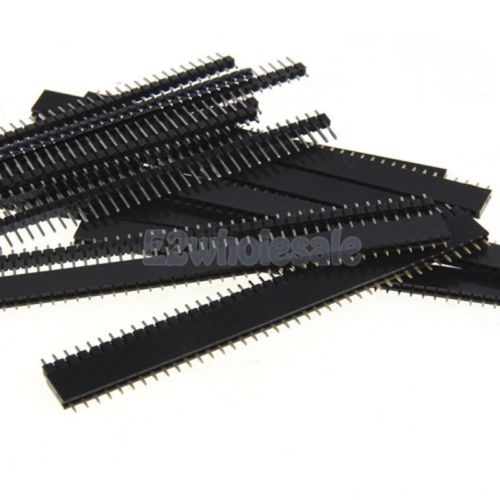 10Pcs Male + 10Pcs Female Single Row 40 Pin Header Strip 2.54mm for PCB