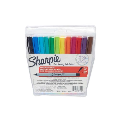 Sharpie 37172 Ultra Fine Point Permanent Marker Assorted Colors 12-Pack