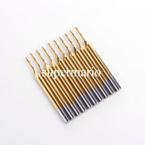 10x 1/8&#039;&#039; titanium coated carbide cnc two double flute ball nose bit 1.2mm x6mm for sale