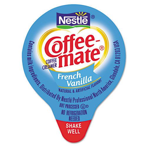 Liquid Coffee Creamer, Mini Cups, French Vanilla, 180/Box