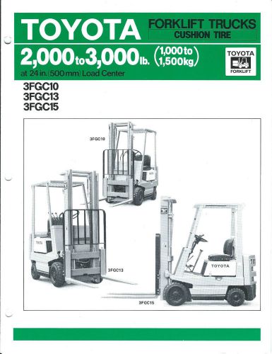 Fork Lift Truck Brochure - Toyota - 3FGC10 3FGC13 3FGC15 - Cushion Tire (LT267)