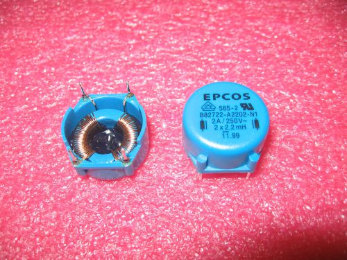 QTY:2 UNITS P/N B82722-A2202-N1 FILTER COMMON MODE CHOKE 2.2MH, 2A EPCOS B82722A