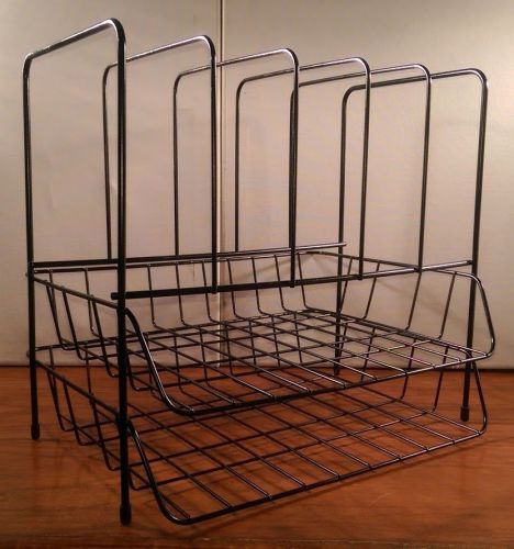 Vintage Wire Desk 5 Vertical 2 Horizontal Metal Paper Sorter File Organizer