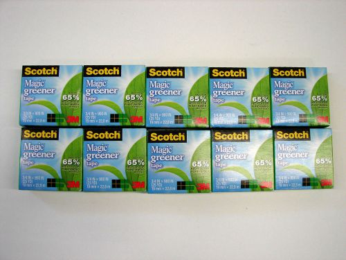 Scotch Magic Greener Tape, 3/4 x 900 Inches, Boxed, 10 Rolls (812-10P)