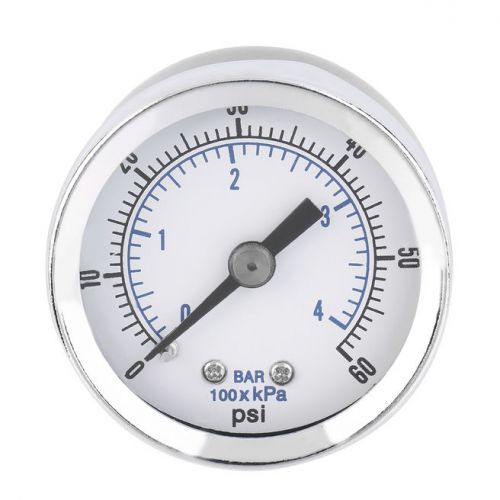 1/8&#039;&#039; NPT Air Compressor Hydraulic Pressure Gauge 0-60 PSI Back Mount DH