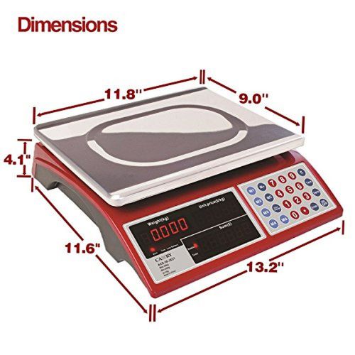 Camry Digital Commercial Price Scale 33lb / 15kg for Food Meat Fruit Produce Red