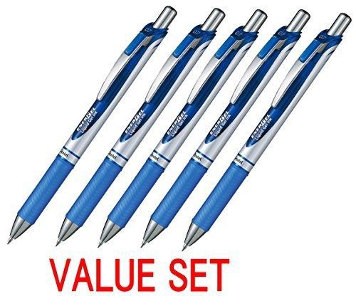 Pentel EnerGel Deluxe RTX Retractable Liquid Gel Pen,0.7mm, Fine Line, Metal