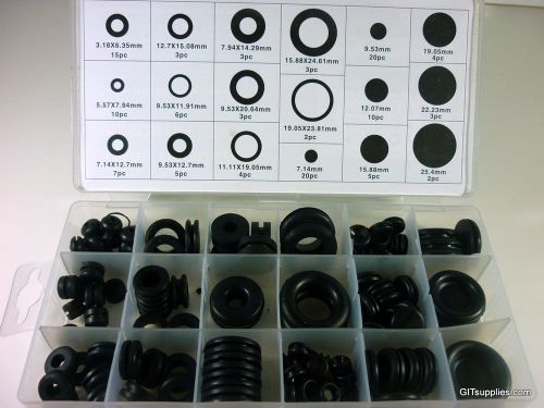 125 RUBBER GROMMET ASSORTMENT FASTENER KIT 125PC BLANKING SEALING GASKET