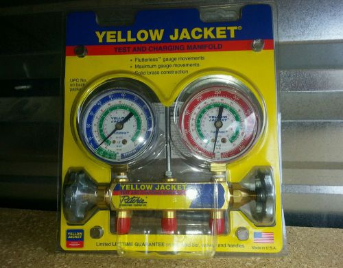 Yellow jacket, ritchie hvac gauge set 2 valve manifold r12, r22, r502 for sale