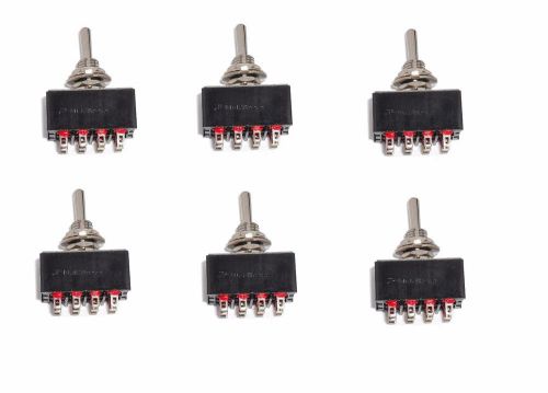 Lot of 6 on/off/on 4pdt miniature toggle switch four pole double throw for sale