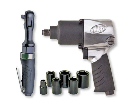 Ingersoll Rand 2317G Edge Series Air Impactool and Ratchet Kit, Black