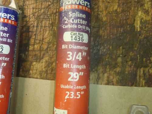 Powers Fasteners Spline 2 Cutter Carbide Tipped Drill 3/4&#034; x 29&#034;