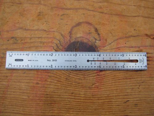 Vintage general tools 6” stainless steel rule american b&amp;s wire gauge no. 310 for sale