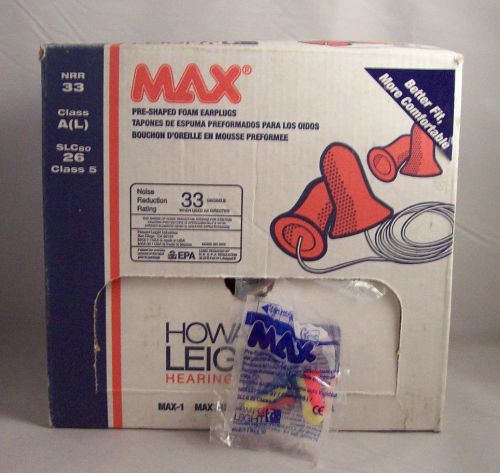 HOWARD LEIGHT MAX  FOAM CORDLESS EAR PLUGS 102 PAIRS PFB01888,REV.1.3