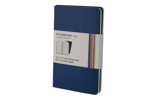 NWT - Moleskine - Volant Ruled Notebook-Set of 2-Blue, Navy - 3.5&#034;x5.5&#034;