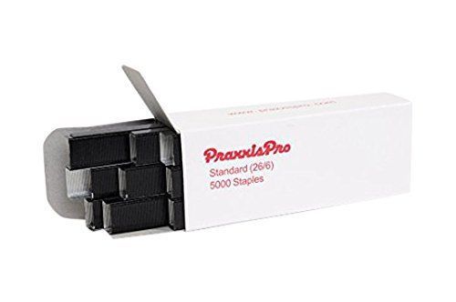 PraxxisPro Office Supplies, Colored Premium Standard Staples, Size 26/6 Red, per