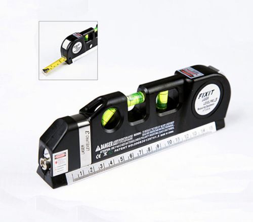 New Multipurpose 3 Bubbles Laser Level Measuring Tape 8FT Aligner Ruler Quality