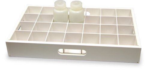 TrippNT 50712 White PVC Plastic Bottle Rack with Adjustable Dividers, 20&#034; Width