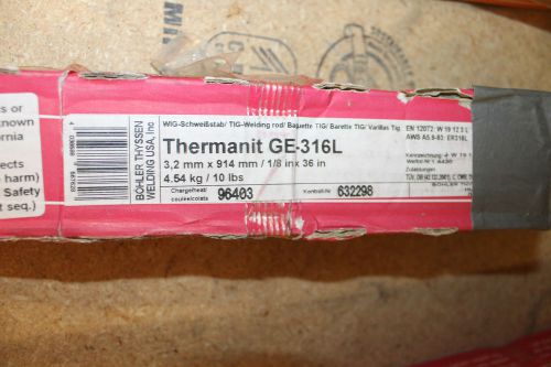 BOHLER THYSSEN THERMANIT GE-316L 1/8&#034; X 36&#034; 10 POUNDS WELDING ROD