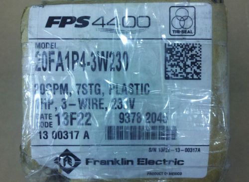 20FA1P4-3W230 Franklin Electric 3-Wire 1HP 20GPM 230V 4&#034; Water Well Motor