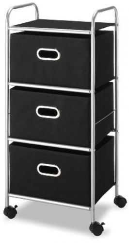 Drawer Cart Storage Clothes Stand Keeps Wheels Black Polypropylene Drawers Home