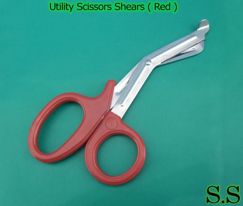 12 bandage scissors emt paramedic medical tool red 7.5&#034; for sale