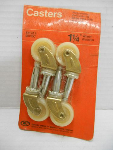 Set of 4 Casters 1 1/4&#034; wheel Diameter Non-Marring Ball Bearing Stem type