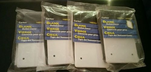 Lot of 4 Carlon E980CM-CAR Weatherproof Nonmetallic Blank Outlet Cover - White