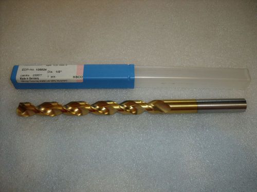 1/2” (.5000) Taper Length Drill Bit Cobalt Steel TiN Coated - 1 pc