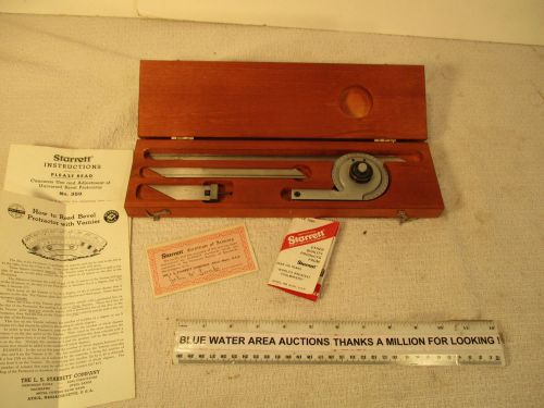 Starrett Model C359 Universal Bevel Protractor SET w/ Original Wooden Box, EXLNT