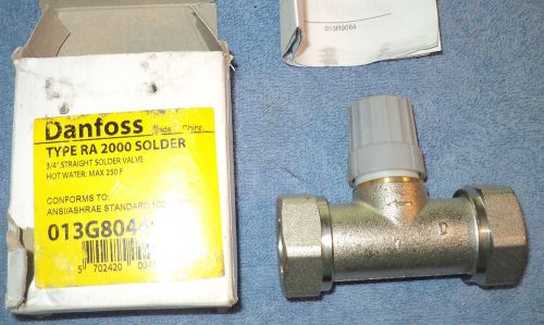 NEW~Danfoss 013G8044  3/4&#034; Straight Thermostatic Radiator Valve, Double Solder U