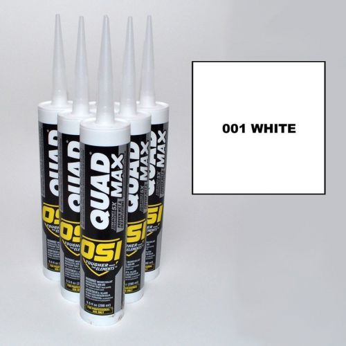 OSI Quad Max Window, Door &amp; Siding Sealant, 001 White, 9.5 oz, 12 Pack