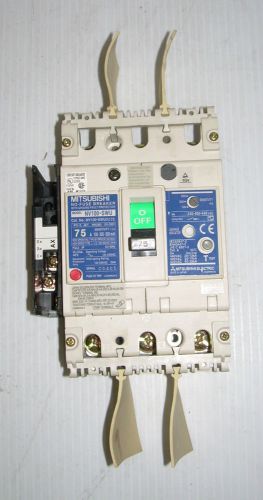 Mitsubishi no-fuse breaker nv100-swu 75 amp 100-200 v 100 / 300 / 500 ma 3p (k4) for sale