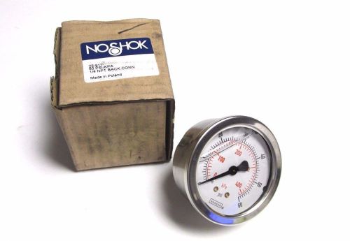 NIB .. NOSHOK Pressure Gauge Cat# 25-911-60 PSI/KPA  (Range 0-60)  ... VM-47D