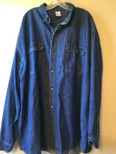 REVCO BLACK STALLION FR Flame Resistant Blue Denim Cotton Work Shirt 4XLARGE